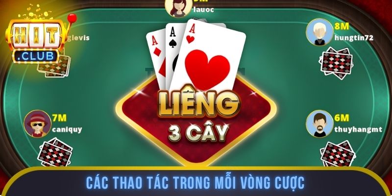 Các thao tác trong mỗi vòng cược